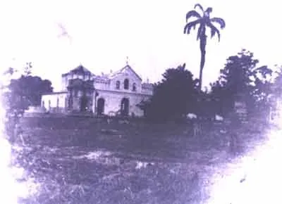 Historic South Lake church in sepia tone